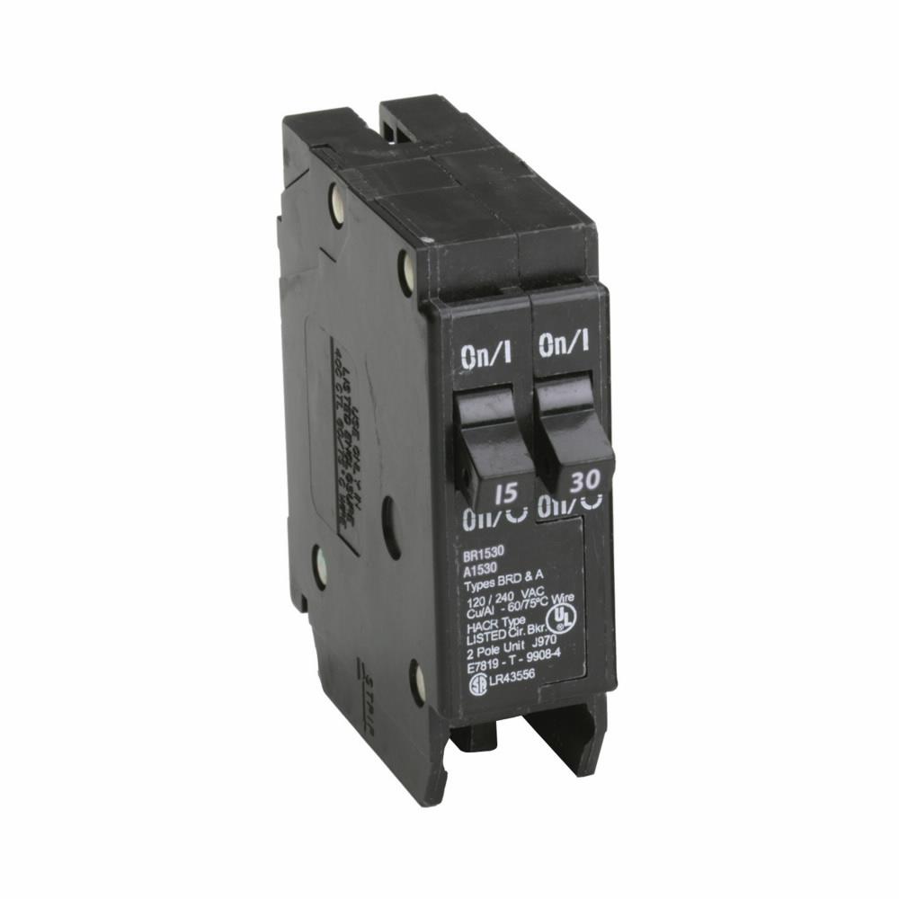 Cutler Hammer 15-30A 120/240V Single-Pole Thermal Magnetic Circuit Breaker Plug-On Type BR 10kAIC