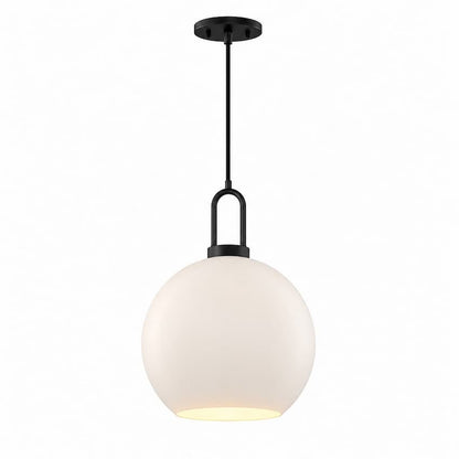 Alora Mood Soji PD601710MBOP 10-Inch Pendant Light in Matte Black Finish with Opal Matte Glass Shade