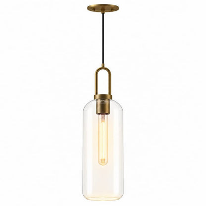 Alora Mood Soji PD401606AGCL 6-Inch Pendant Light in Aged Gold Finish with Clear Glass Shade