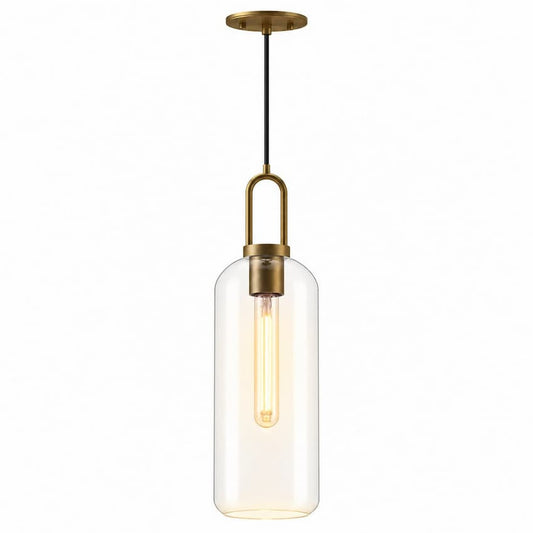 Alora Mood Soji PD401606AGCL 6-Inch Pendant Light in Aged Gold Finish with Clear Glass Shade