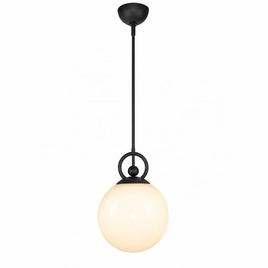 Alora Mood Fiore PD407910MBGO 10-Inch Pendant Light in Matte Black with Steel and Glass Construction