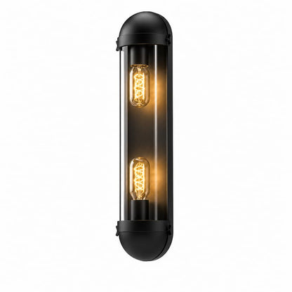 Alora Mood Cyrus VL539221 2-Light Steel and Glass Vanity Fixture with E26 Type T Bulbs, Illuminated Product View