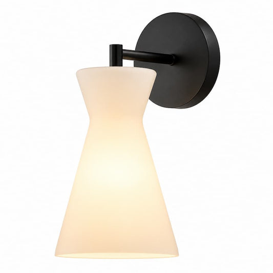 Alora Mood Betty WV473706MBOP 6-Inch Vanity Light in Matte Black with Steel and Glass Construction