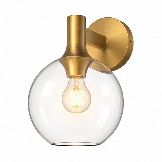 Alora Mood Castilla WV506108AGCL 8-Inch Vanity Light in Aged Gold with Clear Glass Shade