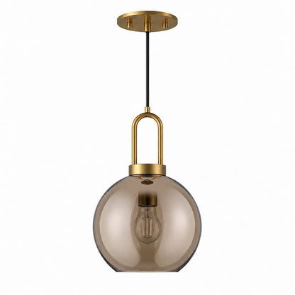Alora Mood Soji Collection PD601608AGCP 1-Light Pendant Featuring Aged Gold Steel Hardware and Warm Copper Glass Shade