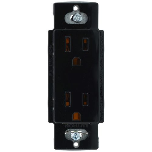 Lutron Claro 15 A duplex receptacle in Black