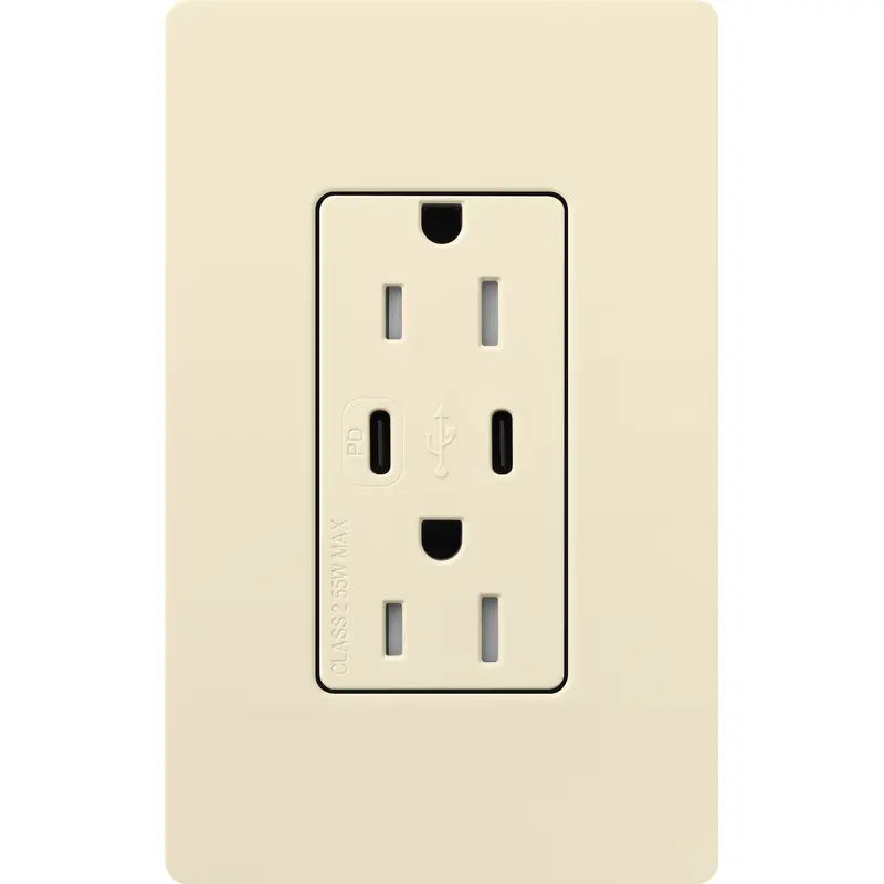 Lutron Claro USB charging receptacle in Gloss Finish