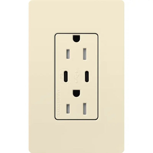 Lutron Claro USB charging receptacle in Gloss Finish