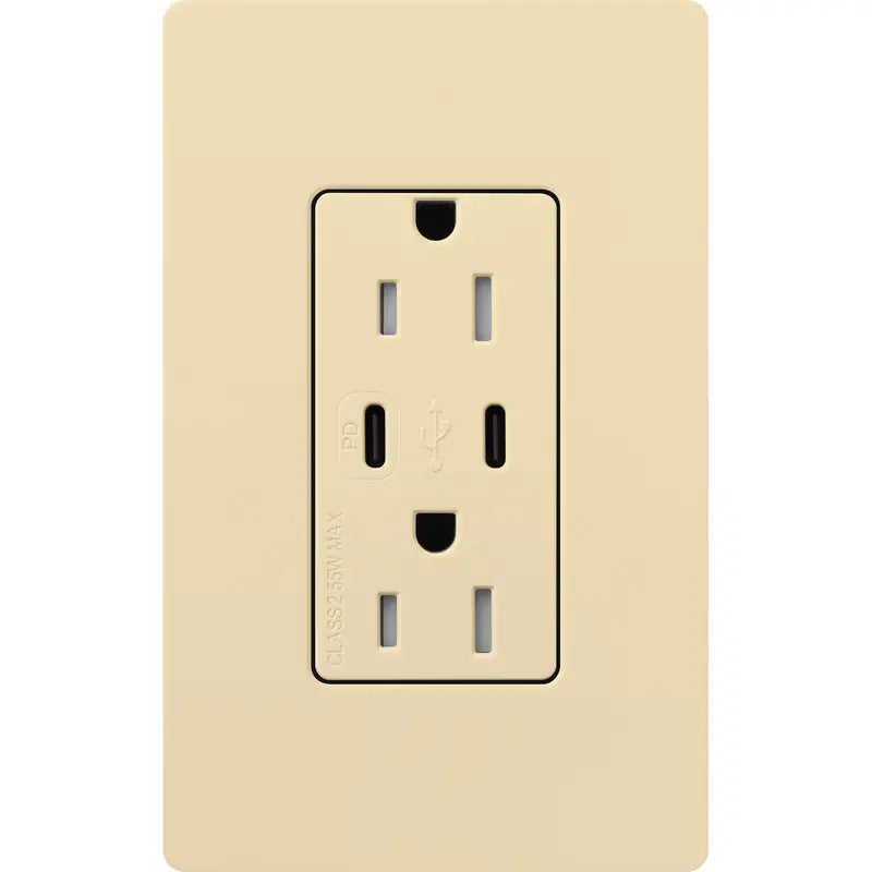 Lutron Claro USB charging receptacle in Gloss Finish