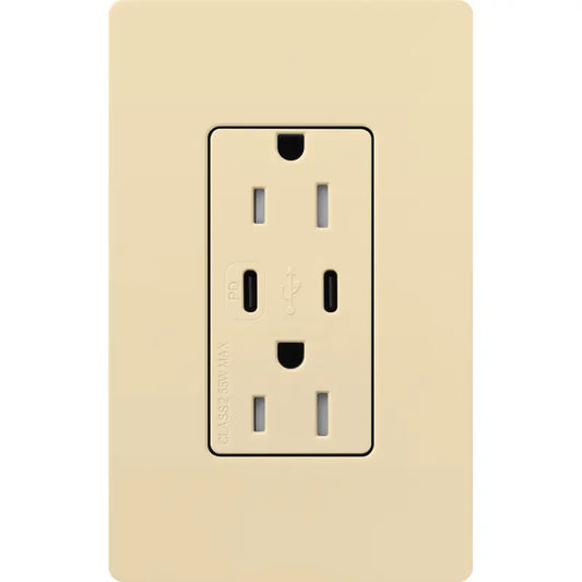 Lutron Claro USB charging receptacle in Gloss Finish