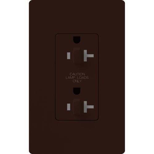 Lutron Claro 20 A tamper-resistant duplex receptacle in Brown