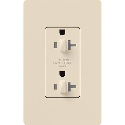 Lutron Claro 20 A tamper-resistant duplex receptacle in Light Almond
