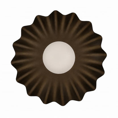 Alora Mood Soleil Collection WV436910MBOP-3WCCT-UNV Wall Vanity Light with Matte Black Sunburst Steel Shade, Opal Glass and Integrated LED