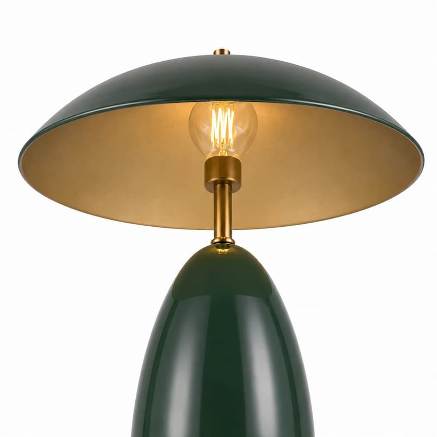 Alora Mood Poppy Collection TL437409PGN Portable Table Lamp with Pine Green Aluminum and Steel Construction, Integrated 3W LED and 3000K Warm White Light