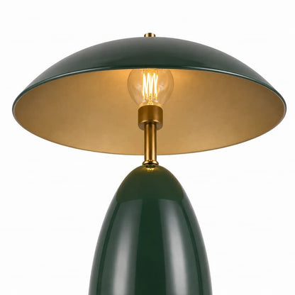 Alora Mood Poppy Collection TL437409PGN Portable Table Lamp with Pine Green Aluminum and Steel Construction, Integrated 3W LED and 3000K Warm White Light