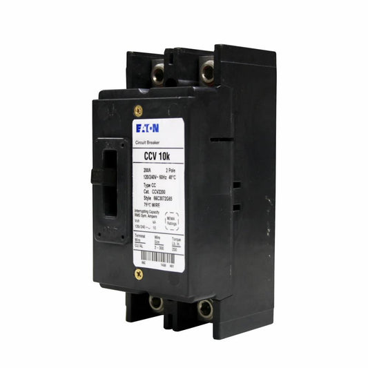 Cutler Hammer 200 Amp 2 Pole 120/240V Type CCV Bolt-On Main Circuit Breaker, 10 kAIC, Thermal Magnetic Trip