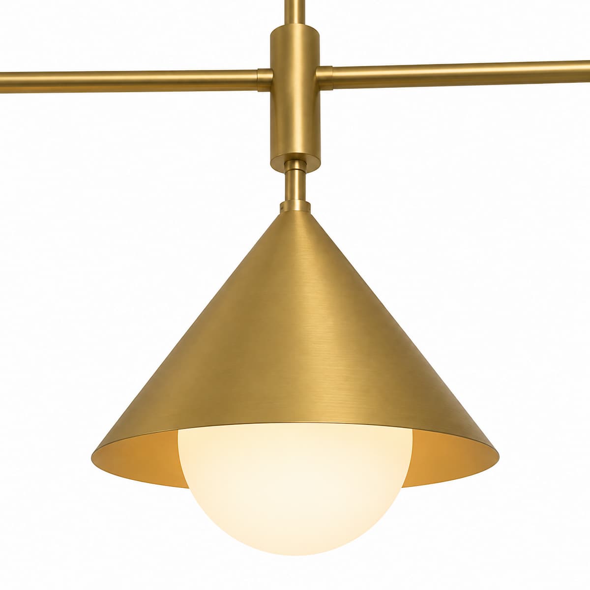 Alora Mood CH485245BGOP Remy Japandi Chandelier with Brushed Gold Finish, Triangular Shades and Soft Matte Opal Glass Diffusers