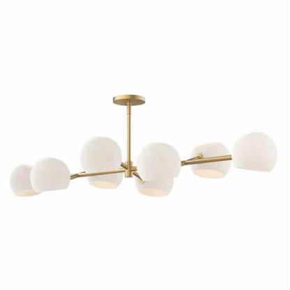 Alora Mood LP548848BGOP Willow 48-Inch 8-Light Linear Pendant in Brushed Gold Finish with Opal Matte Glass Shades