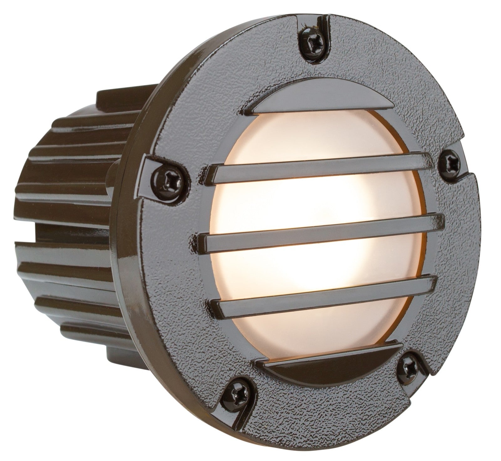 Corona Lighting CL-377-BK Louvered with Frosted Lens Step Light Black