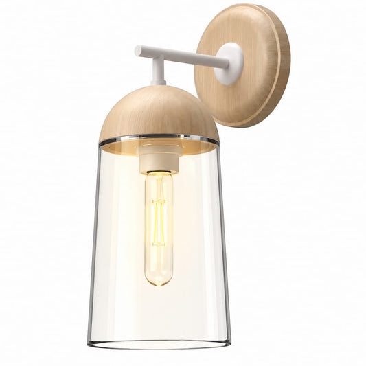 Alora Mood Emil WV542007WHWK 7-Inch Vanity Light in White with Steel and Glass Construction