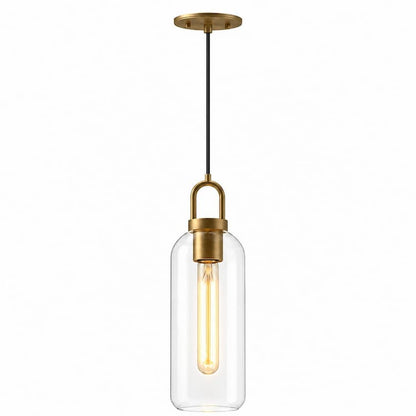 Alora Mood Soji PD401505AGCL 5-Inch Pendant Light in Aged Gold Finish with Clear Glass Shade