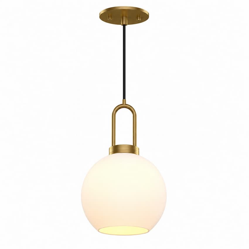 Alora Mood Soji PD601608AGOP 8-Inch Pendant Light in Aged Gold Finish with Glass Shade
