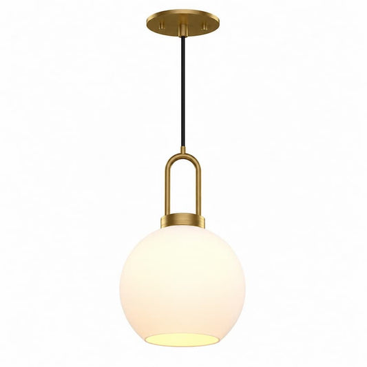 Alora Mood Soji PD601608AGOP 8-Inch Pendant Light in Aged Gold Finish with Glass Shade