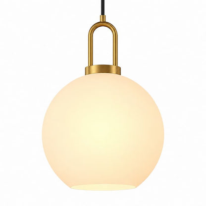 Alora Mood PD601710AGOP Soji Modern Pendant Ceiling Light with Aged Gold Finish, Matte Opal Glass Globe and Omnidirectional Illumination