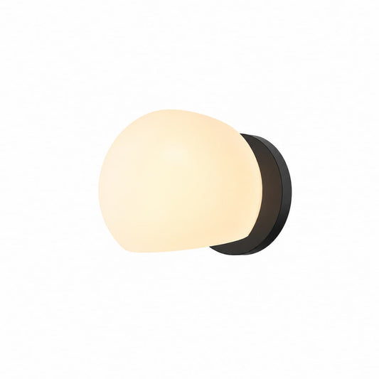 Alora Mood Willow WV548006MBOP 6-inch one-light vanity light with matte black finish and glass shade