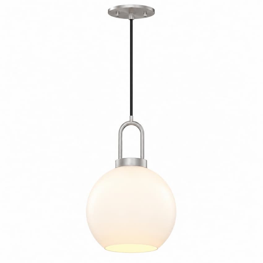 Alora Mood Soji PD601608BNOP 8-Inch Pendant Light in Brushed Nickel Finish with Opal Matte Glass Shade