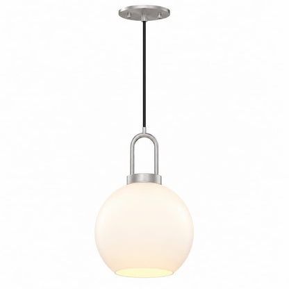 Alora Mood Soji PD601608BNOP 8-Inch Pendant Light in Brushed Nickel Finish with Opal Matte Glass Shade