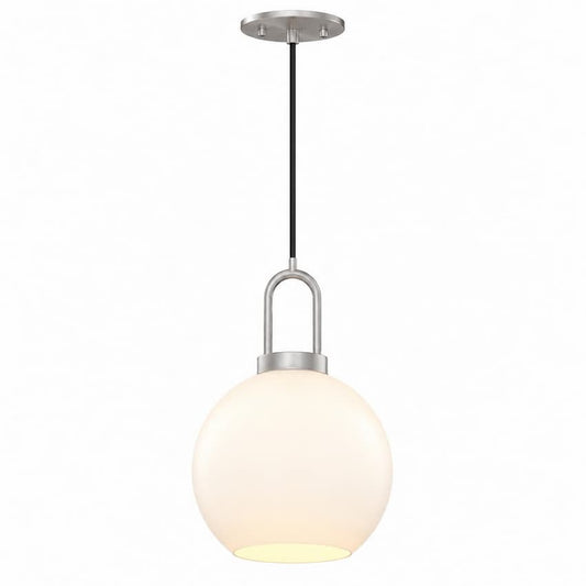 Alora Mood Soji PD601608BNOP 8-Inch Pendant Light in Brushed Nickel Finish with Opal Matte Glass Shade
