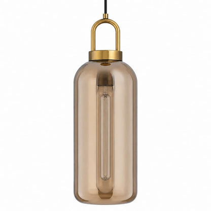 Alora Mood PD401505AGCP Soji Modern Pendant Ceiling Light with Aged Gold Finish and Copper Glass Shade for Kitchen and Dining Interiors