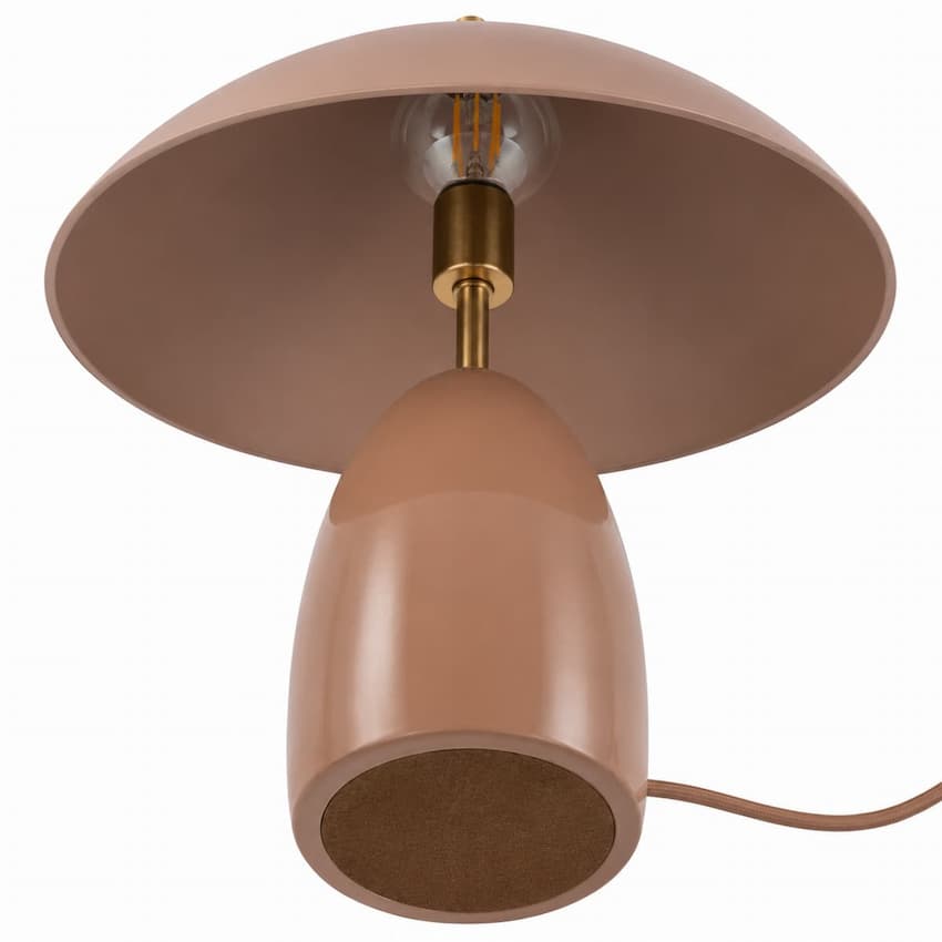 Alora Mood TL437012PEC Poppy Contemporary LED Table Lamp in Peach with Brass Details, Sculptural Steel Shade and Downward Illumination