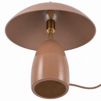 Alora Mood TL437012PEC Poppy Contemporary LED Table Lamp in Peach with Brass Details, Sculptural Steel Shade and Downward Illumination