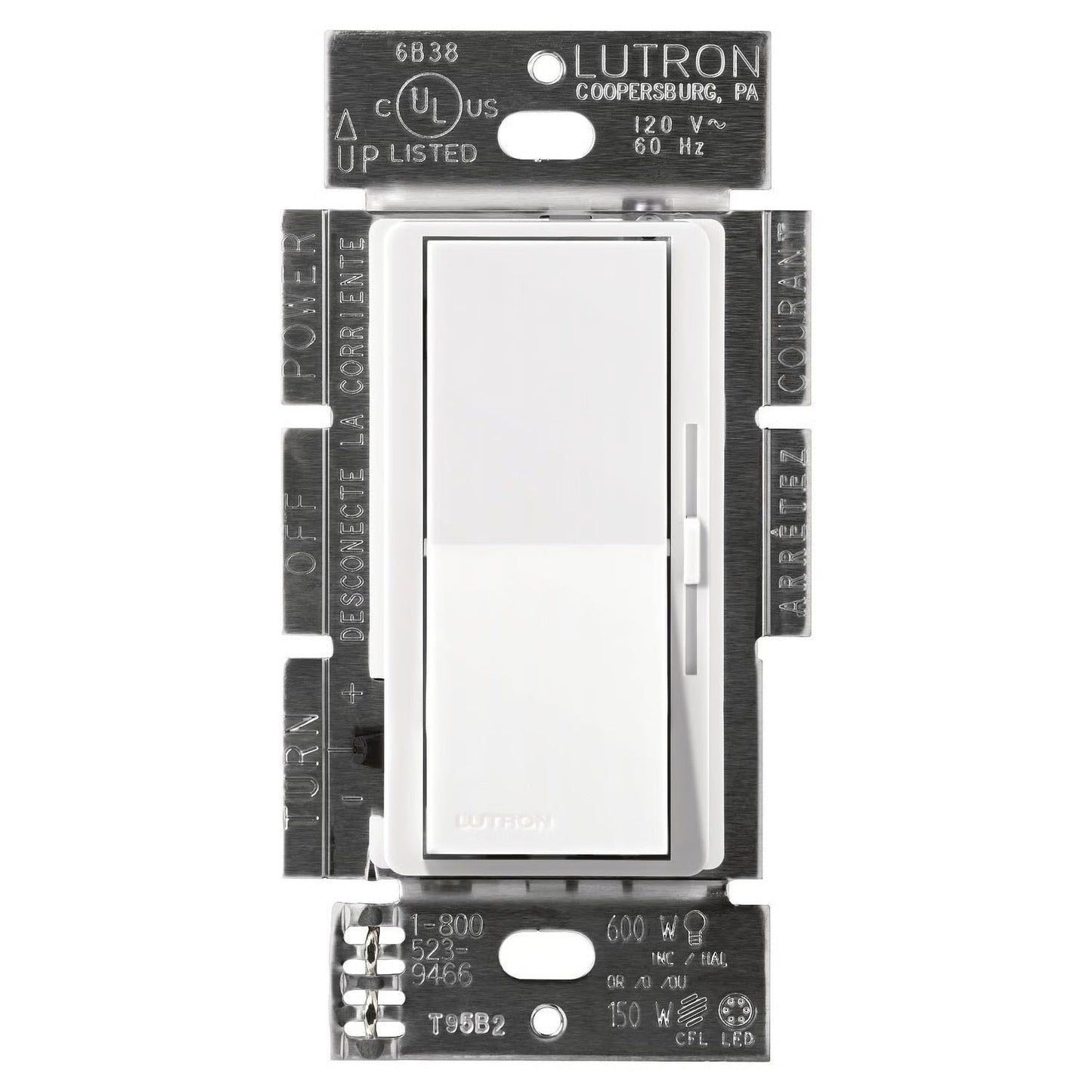 Lutron Diva LED+ dimmer switch in White
