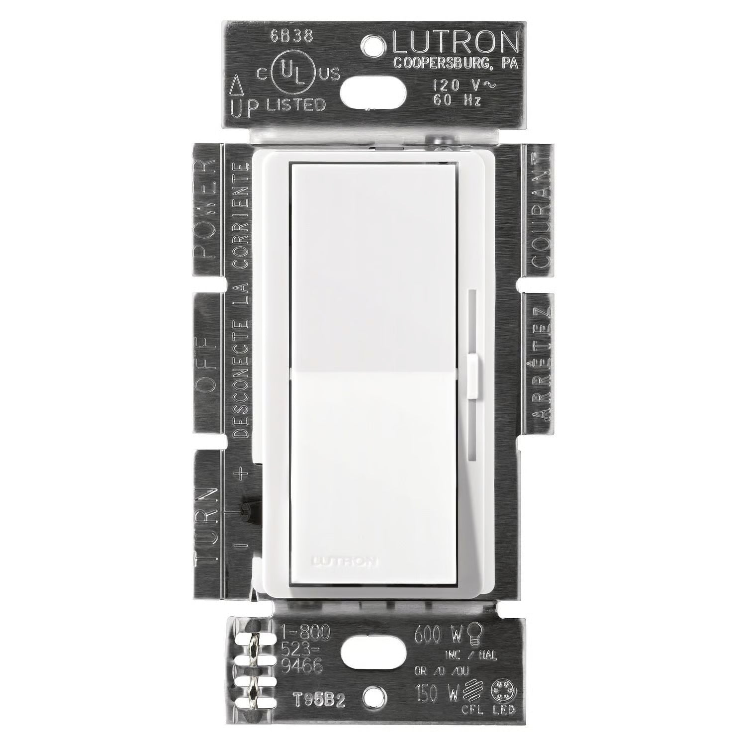 Lutron Diva LED+ dimmer switch in White