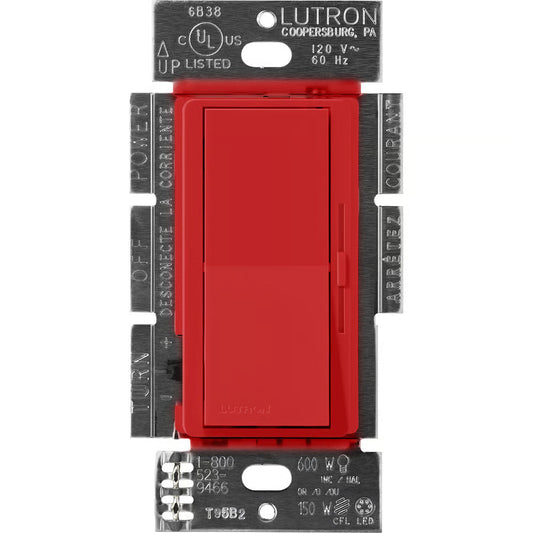 Lutron Diva 3-wire dimmer switch in Signal Red