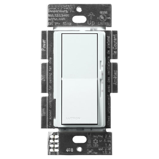 Lutron Diva fan and light control in Glacier White