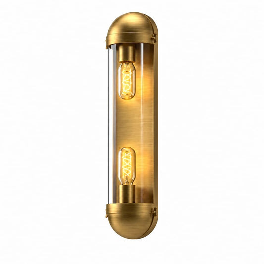 Alora Mood Cyrus VL539221AGCL 6-Inch 2-Light Vanity Light in Aged Gold with Clear Glass Shades