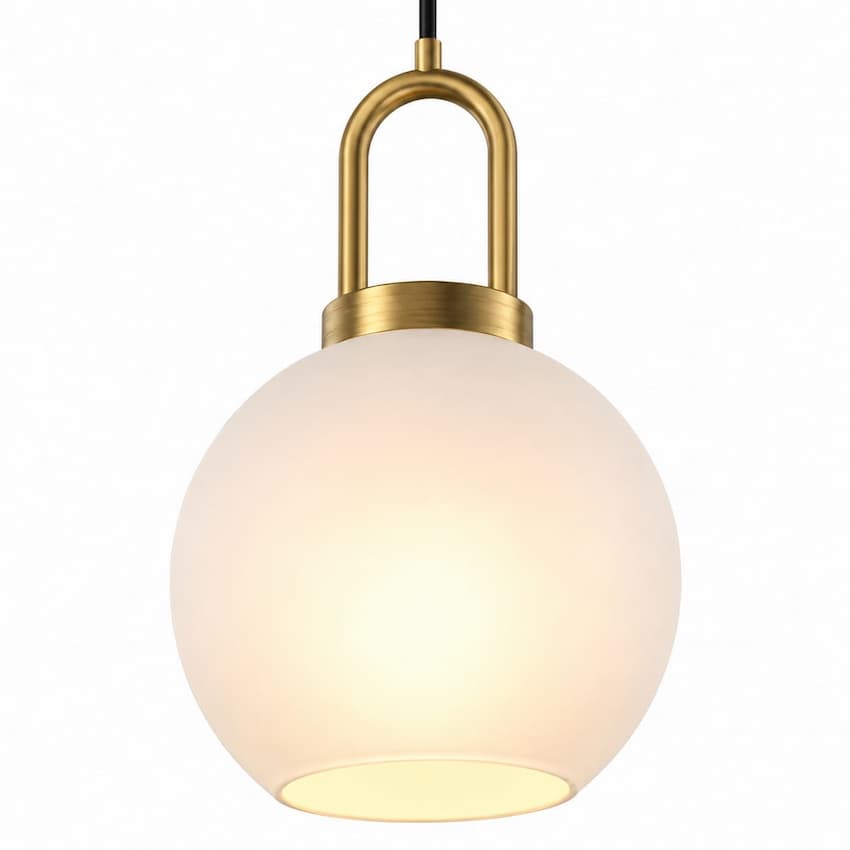 Alora Mood PD601608AGOP Soji Modern Pendant Ceiling Light with Aged Gold Finish, Glass Shade and Omnidirectional Illumination