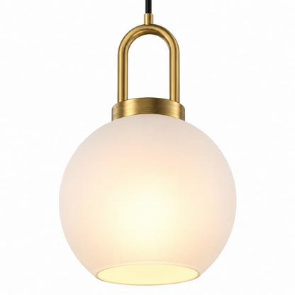 Alora Mood PD601608AGOP Soji Modern Pendant Ceiling Light with Aged Gold Finish, Glass Shade and Omnidirectional Illumination