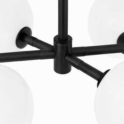 Alora Mood LP548848MBOP Willow Modern Linear Pendant in Matte Black with Eight Slant-Cut Opal Matte Glass Shades for Kitchen Islands and Dining Tables