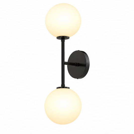 Alora Mood Cassia WV549220MBOP 20-Inch 2-Light Vanity Light in Matte Black with Steel and Glass Construction