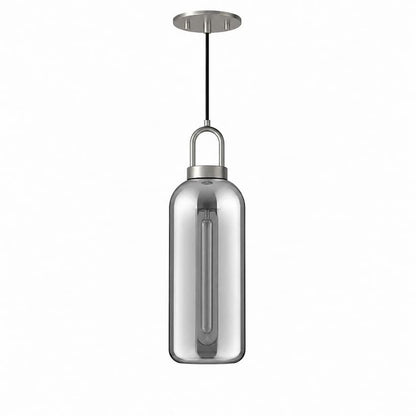 Alora Mood Soji Collection PD401505BNSM 1-Light Pendant with Brushed Nickel Steel Hardware, Smoked Solid Glass Shade and E26 Bulb Base