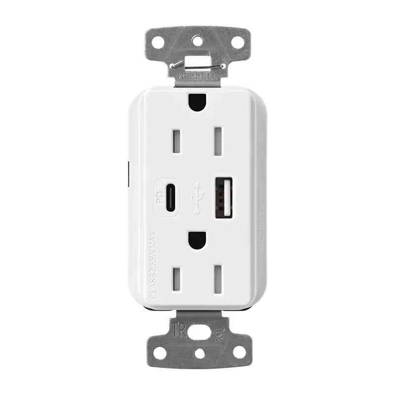 Lutron Claro USB charging receptacle in White