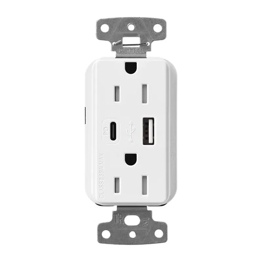 Lutron Claro USB charging receptacle in White