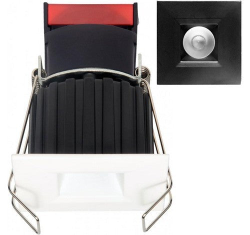 ELCO Lighting E1L12FSDBB 1 Inch Square Recessed Oak Reflector Downlight Sunset Dimming 38 Degree 540 lm All Black