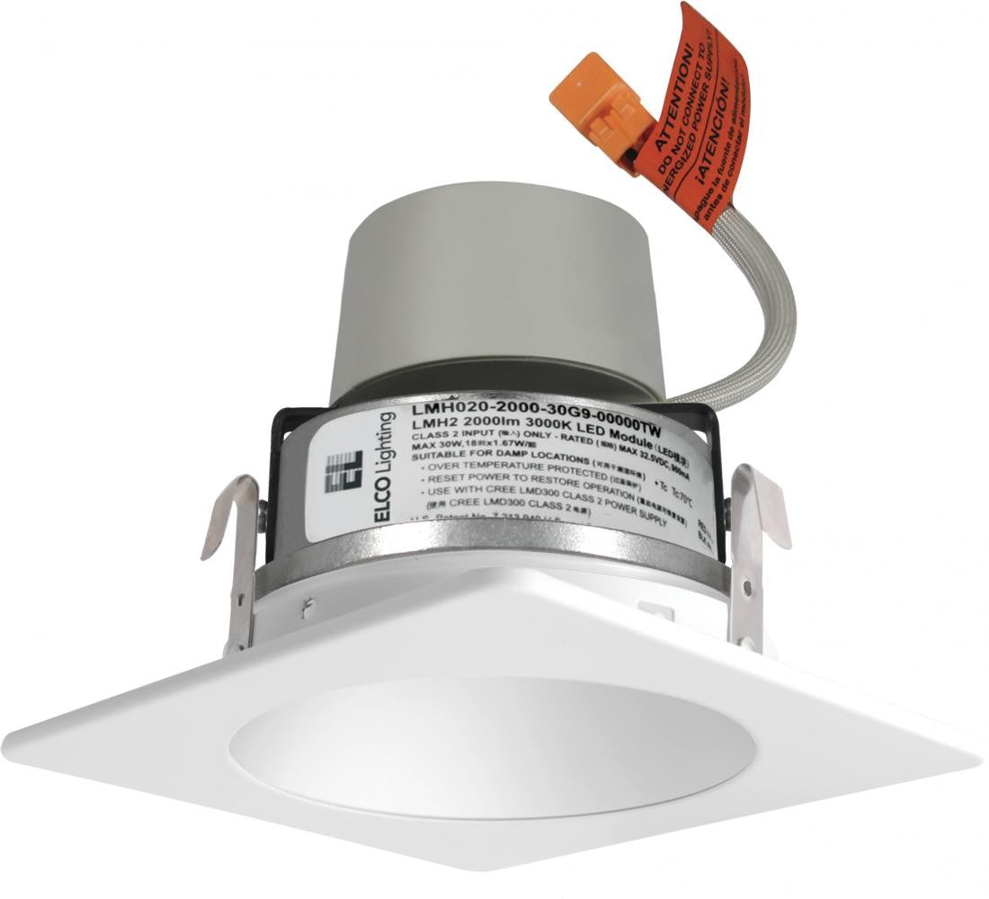 ELCO Lighting E420R0830W 4" LED White Square Reflector Insert 850 lm with Driver