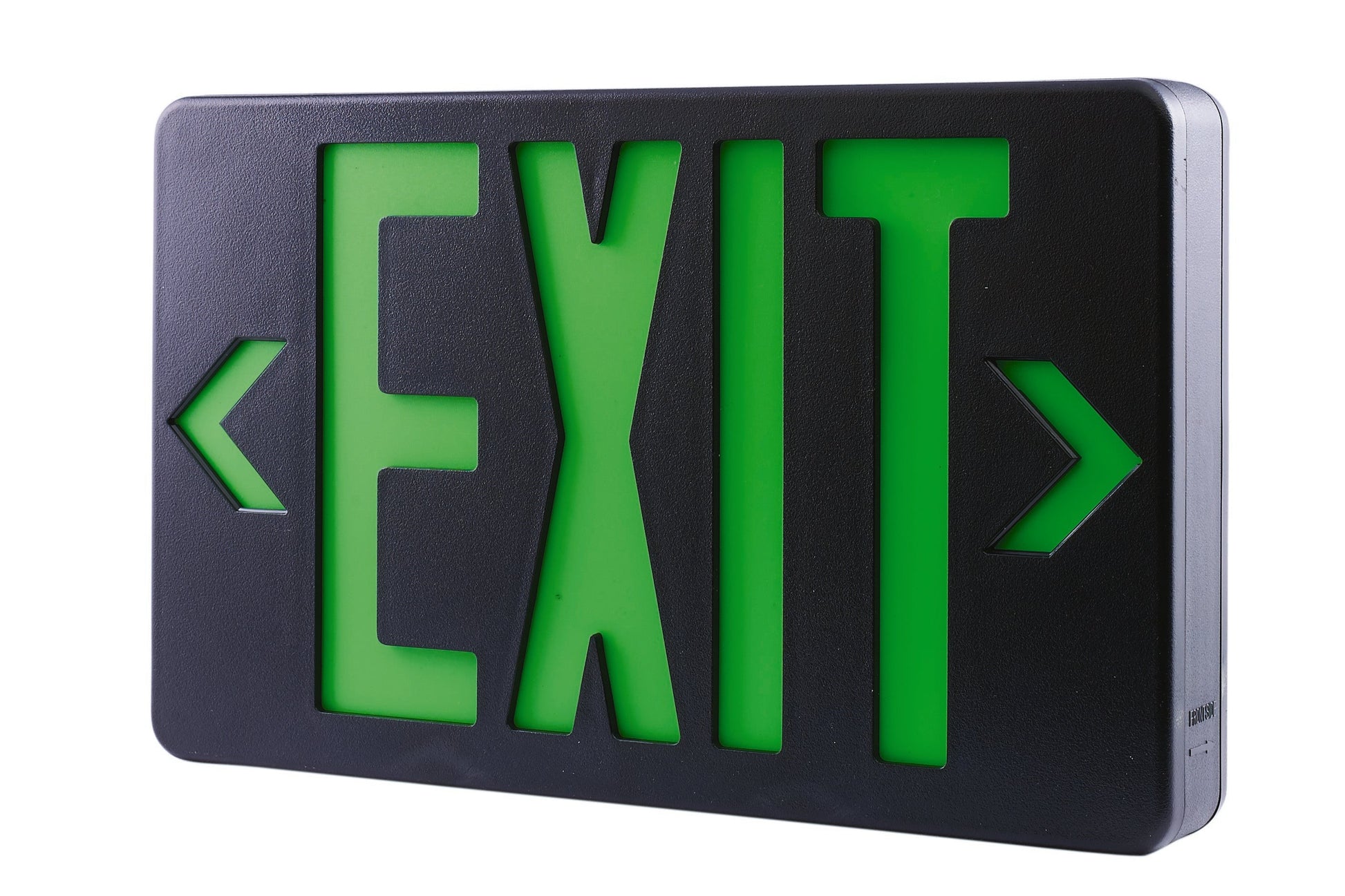ELCO Lighting EELEDB Black LED Exit with Btry, Grn 1 Or 2 Face